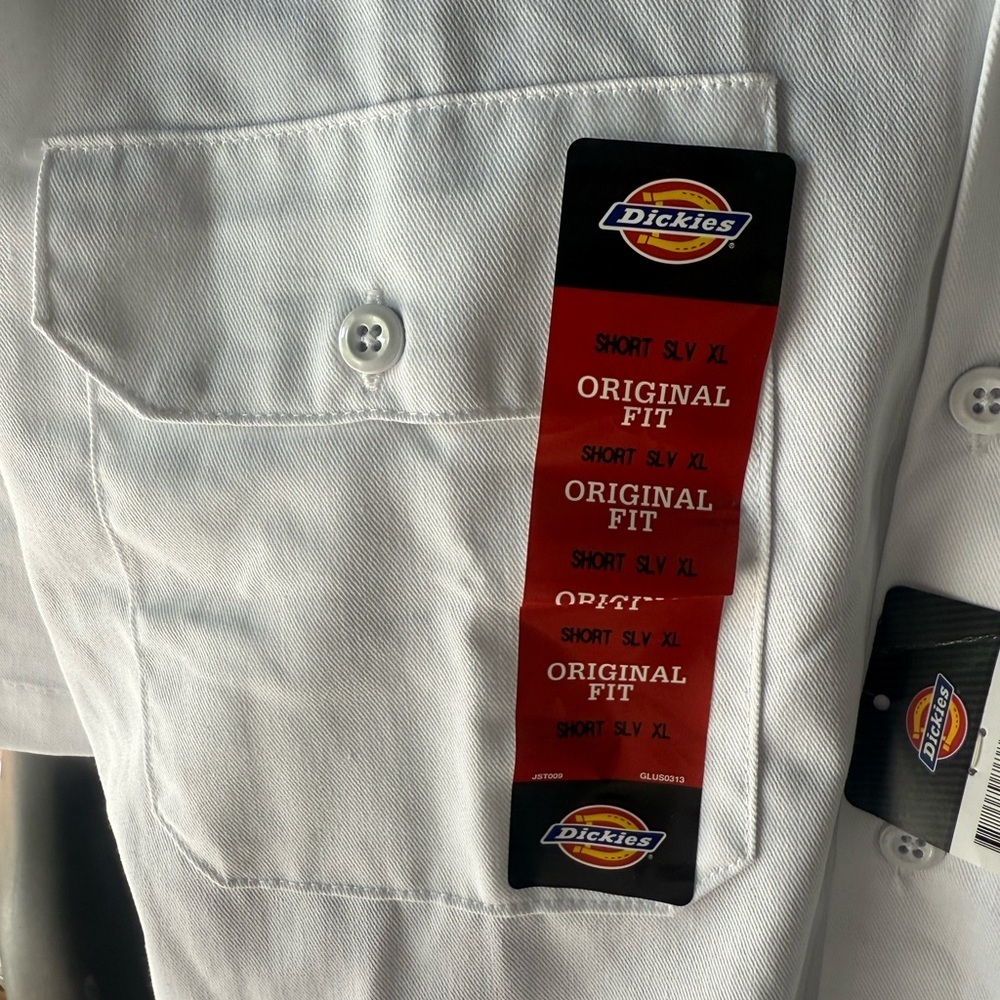 Dickies White Casual Button Down Shirt Relaxed Fit EA103 - Picture 5 of 8
